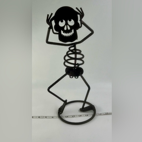 PartyLite Bones Skeleton Votive Holder Black Metal Halloween Decor Retired - Picture 3 of 7